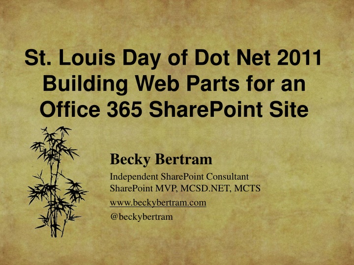 st louis day of dot net 2011 building web parts n.w