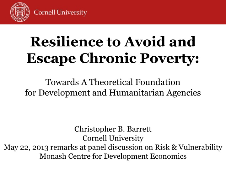 resilience to avoid and escape chronic poverty n.w