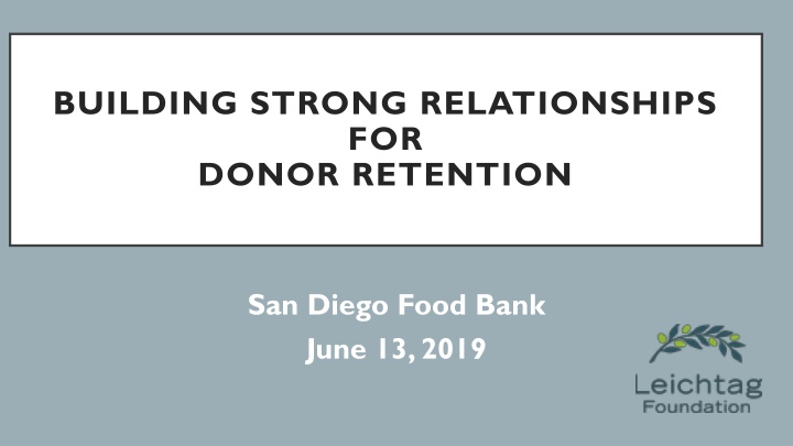 building strong relationships for donor retention n.w