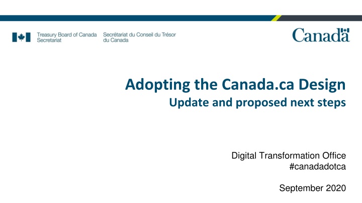 adopting the canada ca design update and proposed n.w
