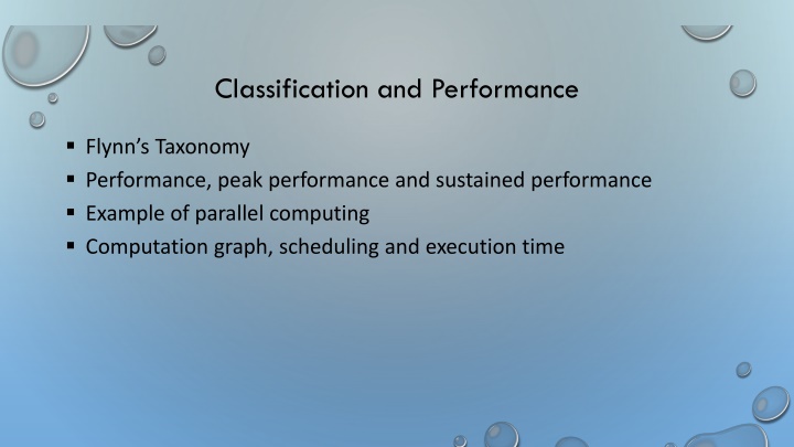 classification and performance n.w