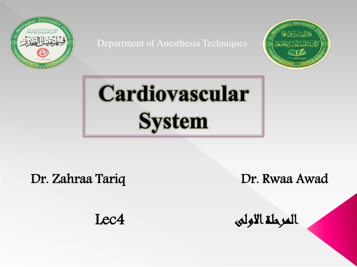department of anesthesia techniques n.w
