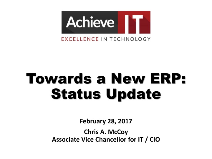 towards a new erp status update n.w
