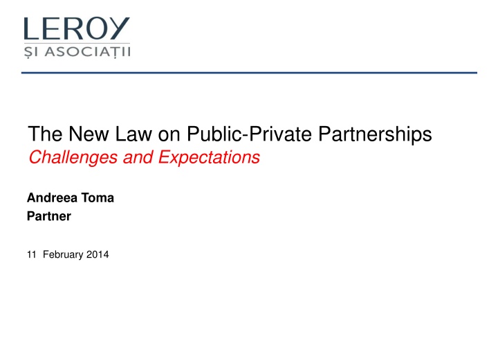 the new law on public private partnerships n.w