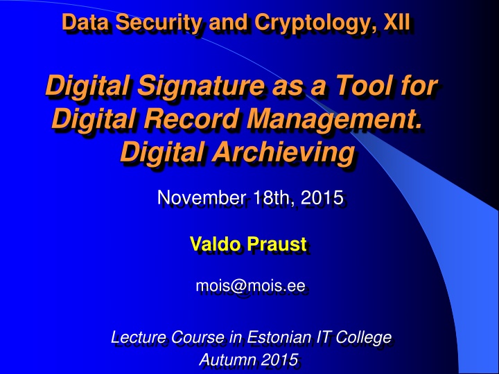 data security and cryptology xii n.w