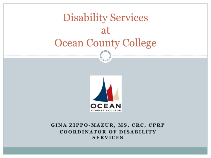 disability services at ocean county college n.w