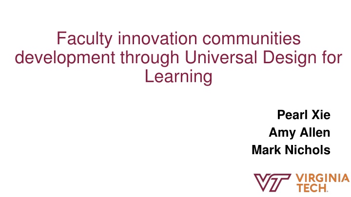faculty innovation communities development n.w