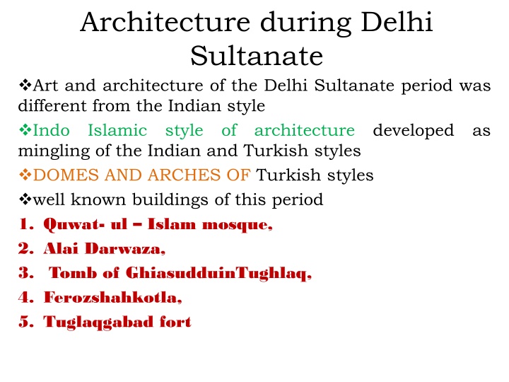 architecture during delhi sultanate n.w