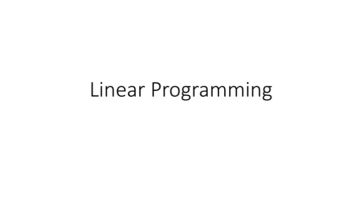 linear programming n.w
