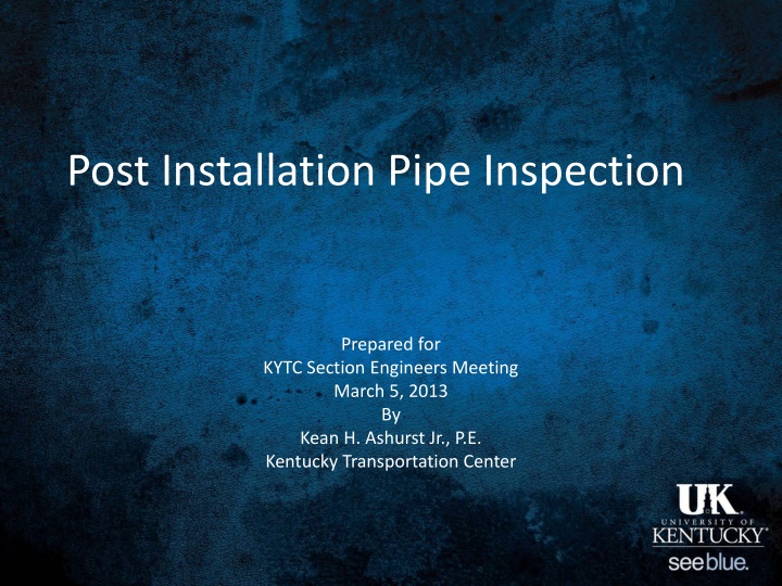 post installation pipe inspection n.w