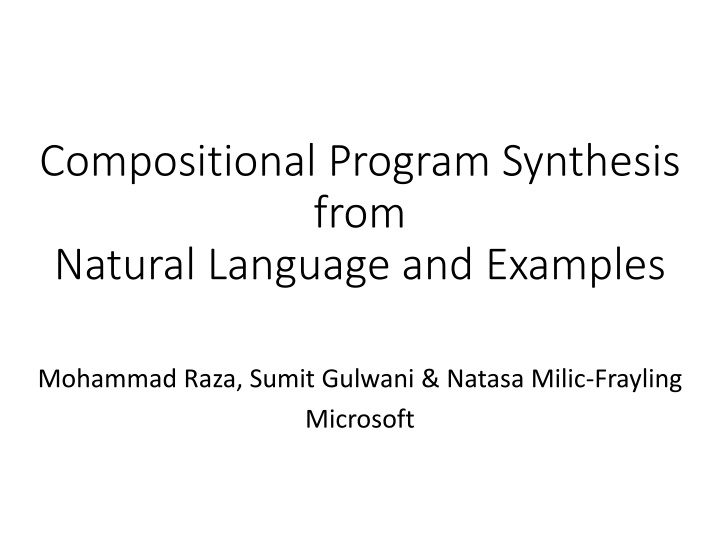 compositional program synthesis from natural n.w