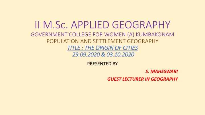 ii m sc applied geography government college n.w