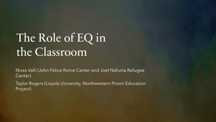 the role of eq in the classroom n.w