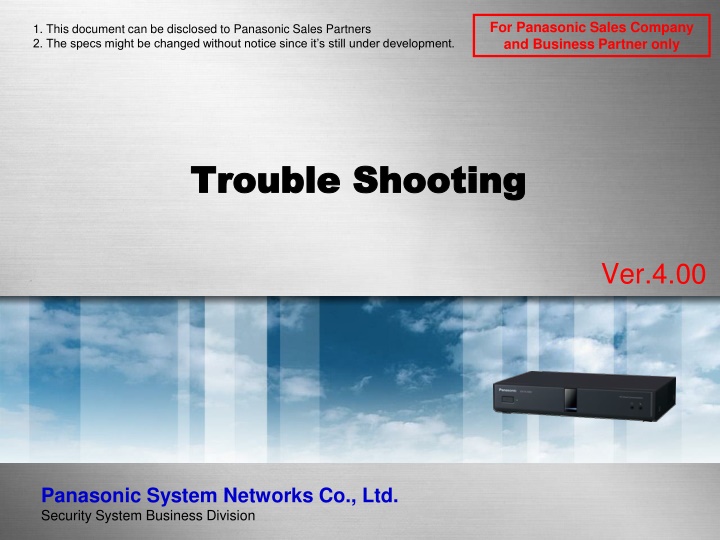 for panasonic sales company and business partner n.w