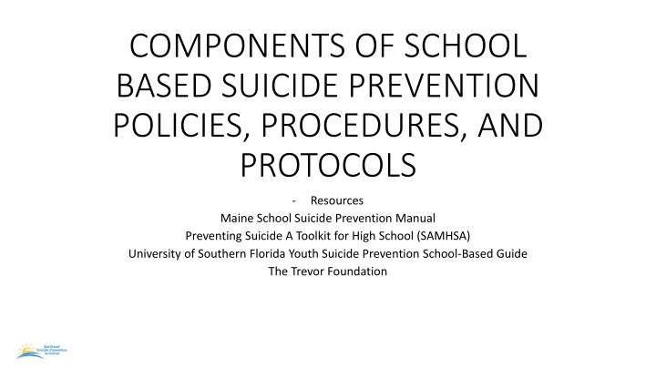 components of school based suicide prevention n.w