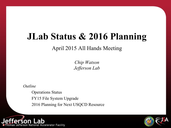 jlab status 2016 planning n.w