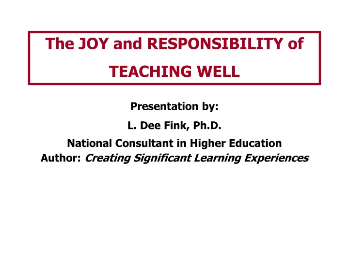 the joy and responsibility of n.w