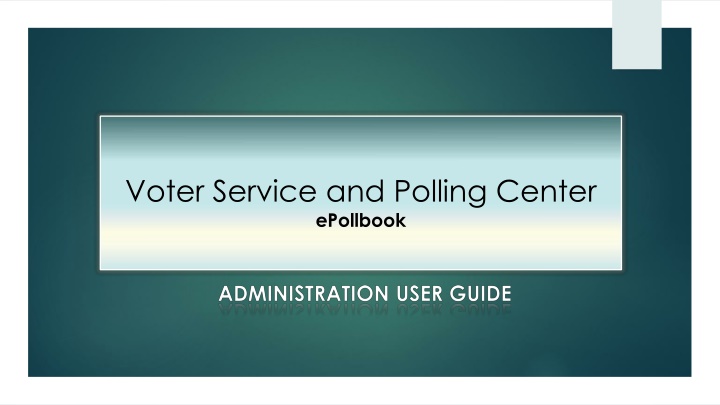 voter service and polling center epollbook n.w