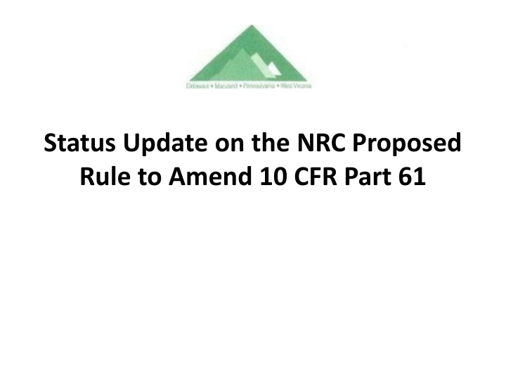 status update on the nrc proposed rule to amend n.w