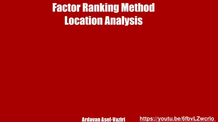 factor ranking method location analysis n.w