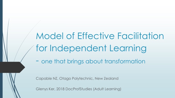 Model of Effective Facilitation for Independent Learning - Transformation Capable Approach