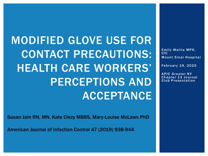 modified glove use for contact precautions health n.w