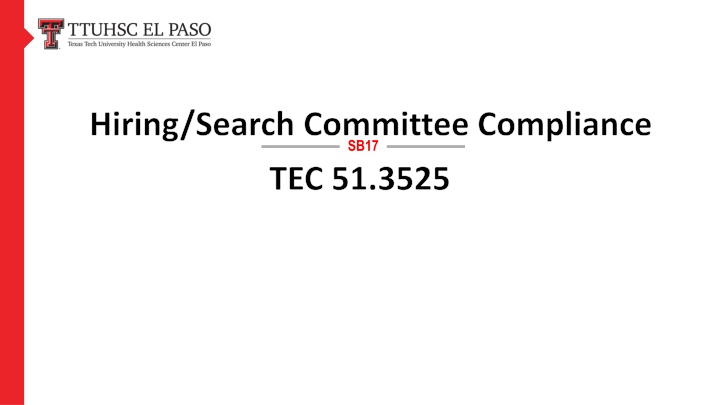 hiring search committee compliance sb17 n.w