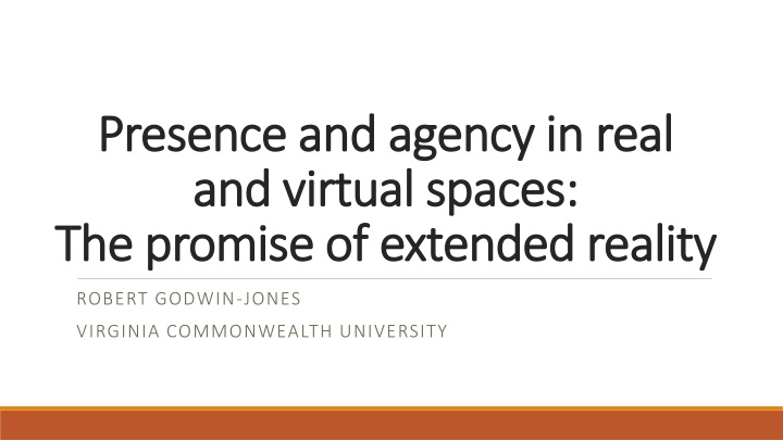 presence and agency in real presence and agency n.w