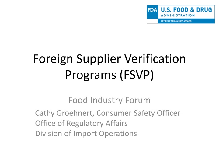 foreign supplier verification programs fsvp n.w