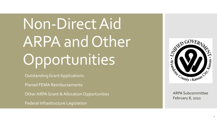 non direct aid arpa and other opportunities n.w