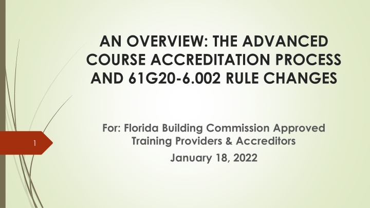 an overview the advanced course accreditation n.w