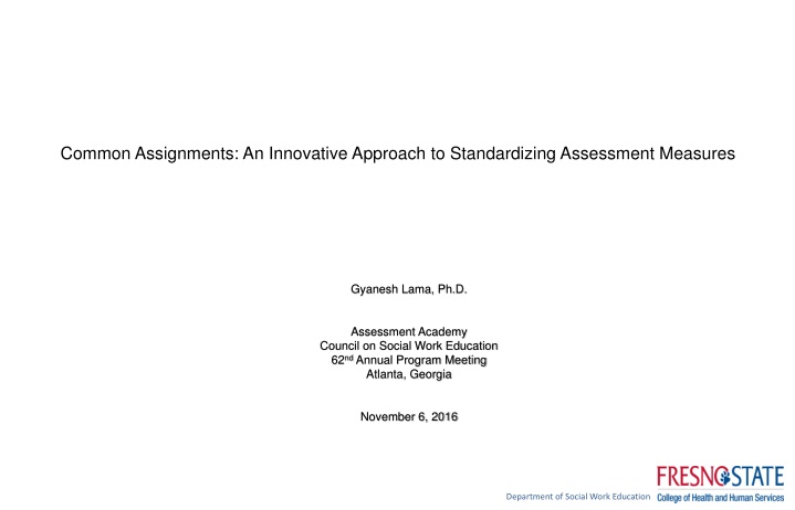 common assignments an innovative approach n.w