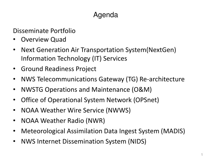 agenda n.w
