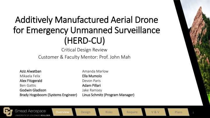 AMADEUS - Additively Manufactured Aerial Drone for Emergency Unmanned Surveillance