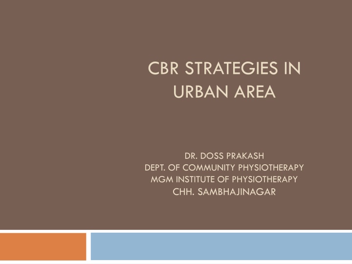 cbr strategies in urban area n.w