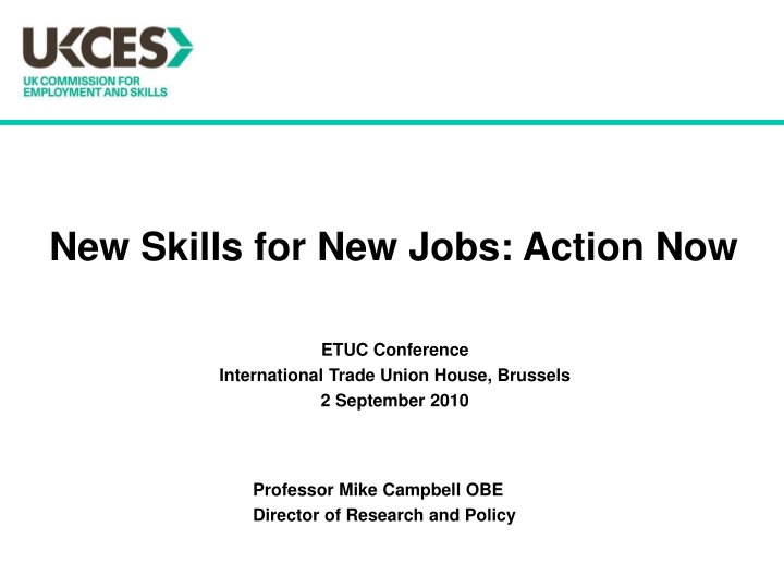 new skills for new jobs action now n.w