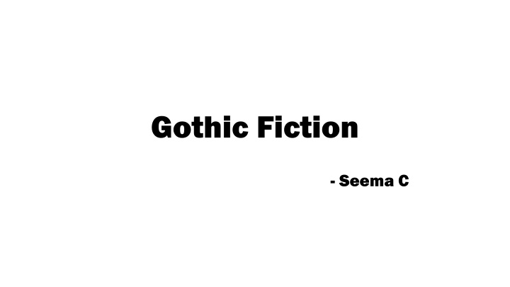gothic fiction n.w