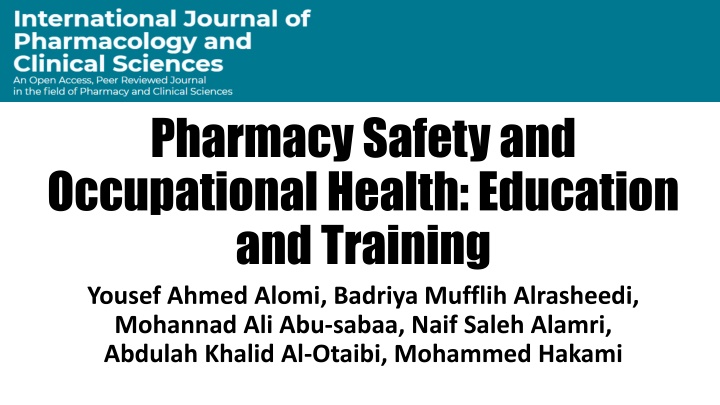 pharmacy safety and occupational health education n.w