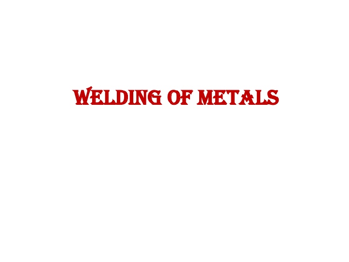 Welding of Metals: Joining and Heating for Fusion