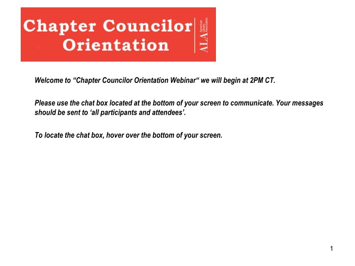 welcome to chapter councilor orientation webinar n.w