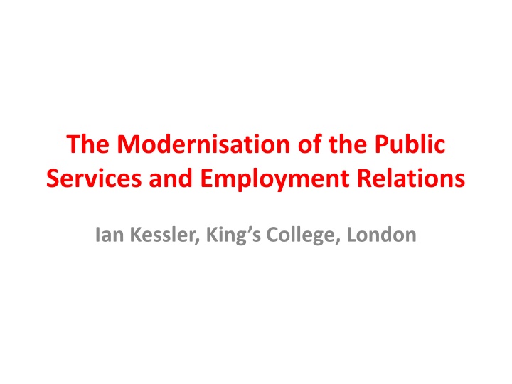 the modernisation of the public services n.w