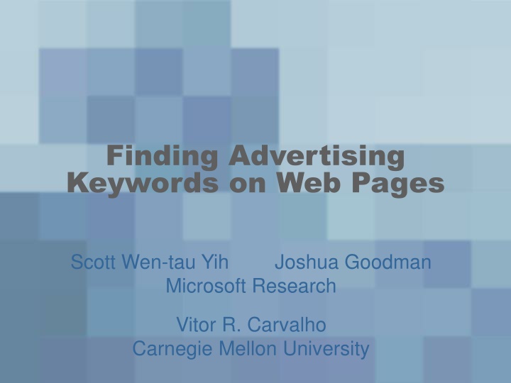 finding advertising keywords on web pages n.w