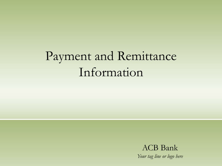 payment and remittance information n.w