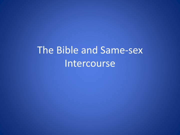 the bible and same sex intercourse n.w