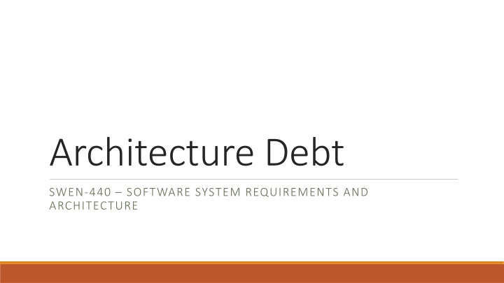 architecture debt n.w