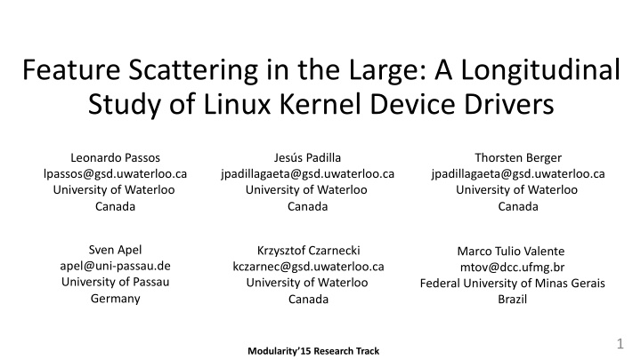 feature scattering in the large a longitudinal n.w