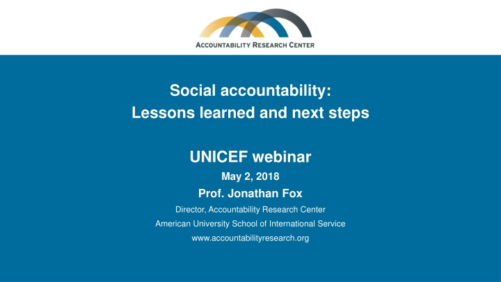 Social Accountability: Lessons Learned and Strategies