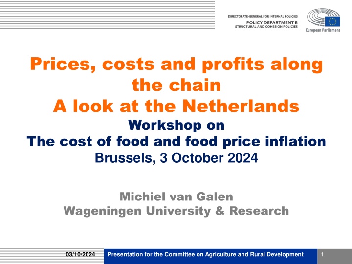 prices costs and profits along the chain a look n.w