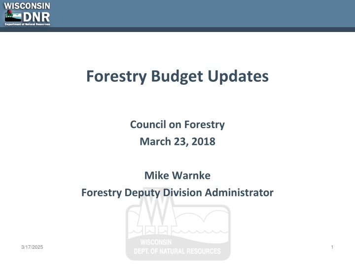 forestry budget updates n.w