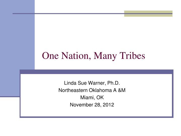 one nation many tribes n.w